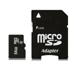 Carte micro sd 64go sdxc classe 10 transfert de fichier rapide adaptateur fourni yonis - neuf