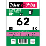 Cartouche d'encre recycle compatible avec hp 62 xl (noir) - neuf