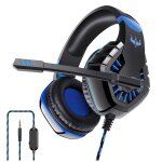 Casque gamer ovleng ov - p40 noir et bleu avec micro - haut - parleur 50mm - contrle du volume sur le ...