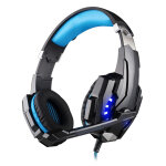 Casque gaming st�r�o jeu volume micro omnidirectionnel led jack 3. 5mm bleu noir yonis - neuf