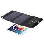 Chargeur dual usb appareils panneau solaire portable pliable 14w tanche noir yonis - neuf
