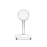 Chargeur induction 2 en 1 stand compatible magsafe 15w garanti � vie blanc avec chargeur force power ...