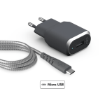 Chargeur maison 2. 4a ic smart + c�ble renforc� usb a / micro usb garanti � vie gris force power - neuf ...