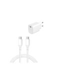 Chargeur rapide power delivery usb - c 20 w avec cble type - c 45w pour appareil android, ipad pro - ...