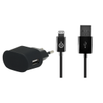 Chargeur secteur 1a noir connectique lightning - neuf