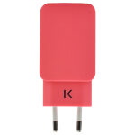 Chargeur universel double usb (eu) 3. 1a, corail - neuf