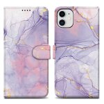Coque pour apple iphone 11 design marbre rose lilas no. 5 housse de protection tui avec fermeture magntique, ...