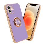 Coque pour apple iphone 12 mini en glossy lilas clair - or avec anneau housse de protection Étui en silicone ... Coque pour apple iphone 12 mini en glossy lilas clair - or avec anneau housse de protection Étui en silicone ...