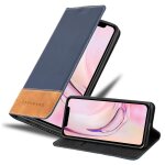 Coque pour apple iphone 13 en bleu brun housse de protection tui avec fermeture magntique, fonction ...