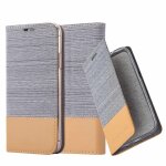 Coque pour apple iphone 13 mini en gris clair marron housse de protection �tui avec fermeture magn�tique, ...