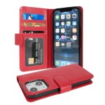 Coque pour apple iphone 13 mini en rouge cerise housse de protection �tui avec fermeture magn�tique et ...