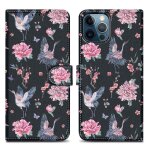 Coque pour apple iphone 13 pro max design grue & fleurs no. 9 housse de protection �tui avec fermeture ...