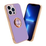 Coque pour apple iphone 13 pro max en glossy lilas clair - or avec anneau housse de protection Étui en ... Coque pour apple iphone 13 pro max en glossy lilas clair - or avec anneau housse de protection Étui en ...