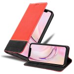 Coque pour apple iphone 13 pro max en rouge noir housse de protection �tui avec fermeture magn�tique, ...