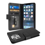Coque pour apple iphone 13 pro en oxid noir housse de protection �tui avec fermeture magn�tique et 3 ...