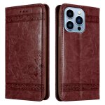 Coque pour apple iphone 13 pro en rouge fonc� avec ornements housse de protection �tui avec fermeture ...