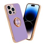 Coque pour apple iphone 14 pro max en glossy lilas clair - or avec anneau housse de protection Étui en ... Coque pour apple iphone 14 pro max en glossy lilas clair - or avec anneau housse de protection Étui en ...