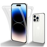 Coque pour apple iphone 14 pro en transparent 360 full body housse de protection tui protection frontale ...