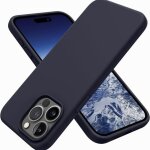 Riff slim & soft silicone soft back cover case pour apple iphone 15 pro max bleu fonc - neuf