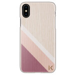 Coque en bois de frne pour apple iphone x / xs, rose cerisier - neuf