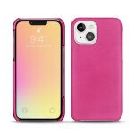 Coque cuir apple iphone 13 - coque arri�re - rose - cuir lisse premium - neuf