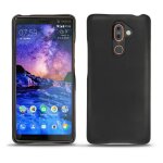 Coque cuir nokia 7 plus - coque arri�re - noir - cuir lisse - neuf