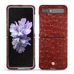 Coque cuir samsung galaxy z flip - seconde peau - rouge - cuirs sp�ciaux - neuf