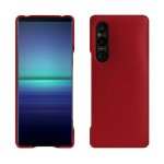 Coque cuir sony xperia 1 v - coque arri�re - rouge - cuir lisse - neuf