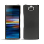 Coque cuir sony xperia 10 - coque arri�re - noir - cuir lisse - neuf