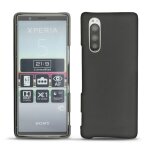 Coque cuir sony xperia 5 - coque arri�re - noir - cuir lisse - neuf