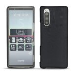 Coque cuir sony xperia 5 - coque arri�re - noir - cuir saffiano - neuf