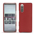 Coque cuir sony xperia 5 - coque arri�re - rouge - cuir grain� - neuf