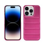 Coque matelass�e apple iphone 15 pro - coque arri�re - rose - cuir lisse premium - neuf