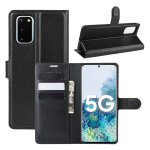Portefeuille pour samsung galaxy s20 fe simili - cuir rabat protection (noir) - neuf