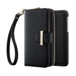 Coque portefeuille slim détachable 2 - en - 1 motif saffiano pour apple iphone x / xs, noir satin - neuf ... Coque portefeuille slim détachable 2 - en - 1 motif saffiano pour apple iphone x / xs, noir satin - neuf ...