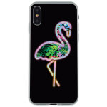 Coque rigide holographique flamingo pour iphone x / xs - neuf