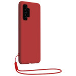 Coque samsung g a32 5g silicone + dragonne assortie rouge bigben - neuf