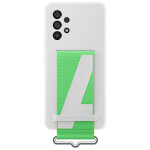 Coque samsung g a53 5g silicone avec lani�re blanche samsung - neuf