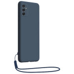 Coque samsung g m52 5g silicone + dragonne assortie bleue bigben - neuf