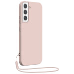 Coque samsung g s22 + 5g silicone + dragonne assortie rose nude bigben - neuf