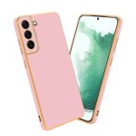 Coque pour samsung galaxy s22 plus en glossy rose - or housse de protection �tui en silicone tpu flexible ...