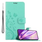 Coque pour samsung galaxy s22 plus en turquoise floral housse de protection tui au design floral avec ...