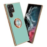 Coque pour samsung galaxy s22 ultra en glossy turquoise - or avec anneau housse de protection tui en ...