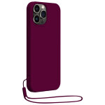 Coque silicone + dragonne assortie violet pour iphone 14 pro bigben - neuf