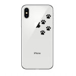 Coque silicone pour iphone 12 pro max pattes de chat chien fun empreintes traces pomme transparente protection ...