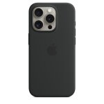 Coque en silicone avec magsafe pour iphone 15 pro, noir - neuf Coque en silicone avec magsafe pour iphone 15 pro, noir - neuf