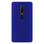 Coque silicone unie compatible givr� bleu nokia 6 2018 - neuf