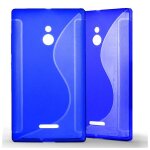 Coque silicone unie compatible givr� bleu nokia xl - neuf