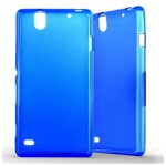 Coque silicone unie compatible givr� bleu sony xperia c4 - neuf