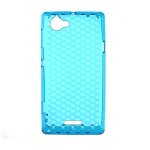 Coque silicone unie compatible givr� bleu turquoise sony xperia l - neuf